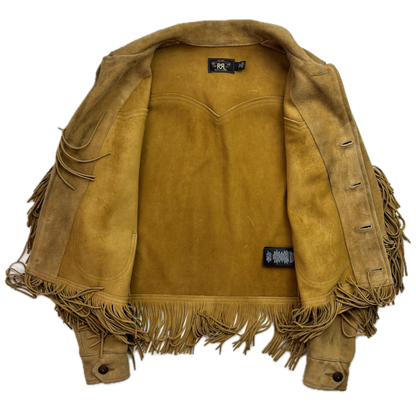 RRL Ralph Lauren Tan Goat Suede Western Fringe Jacket - 1 (XS)