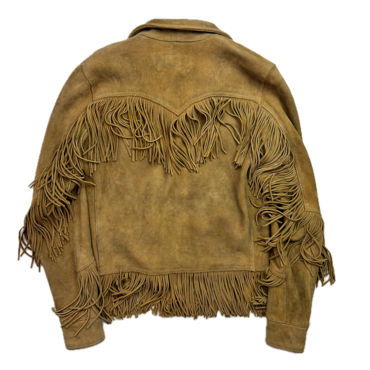 RRL Ralph Lauren Tan Goat Suede Western Fringe Jacket - 1 (XS)