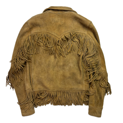RRL Ralph Lauren Tan Goat Suede Western Fringe Jacket - 1 (XS)
