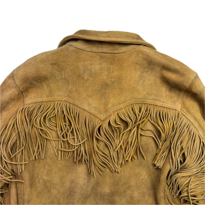 RRL Ralph Lauren Tan Goat Suede Western Fringe Jacket - 1 (XS)
