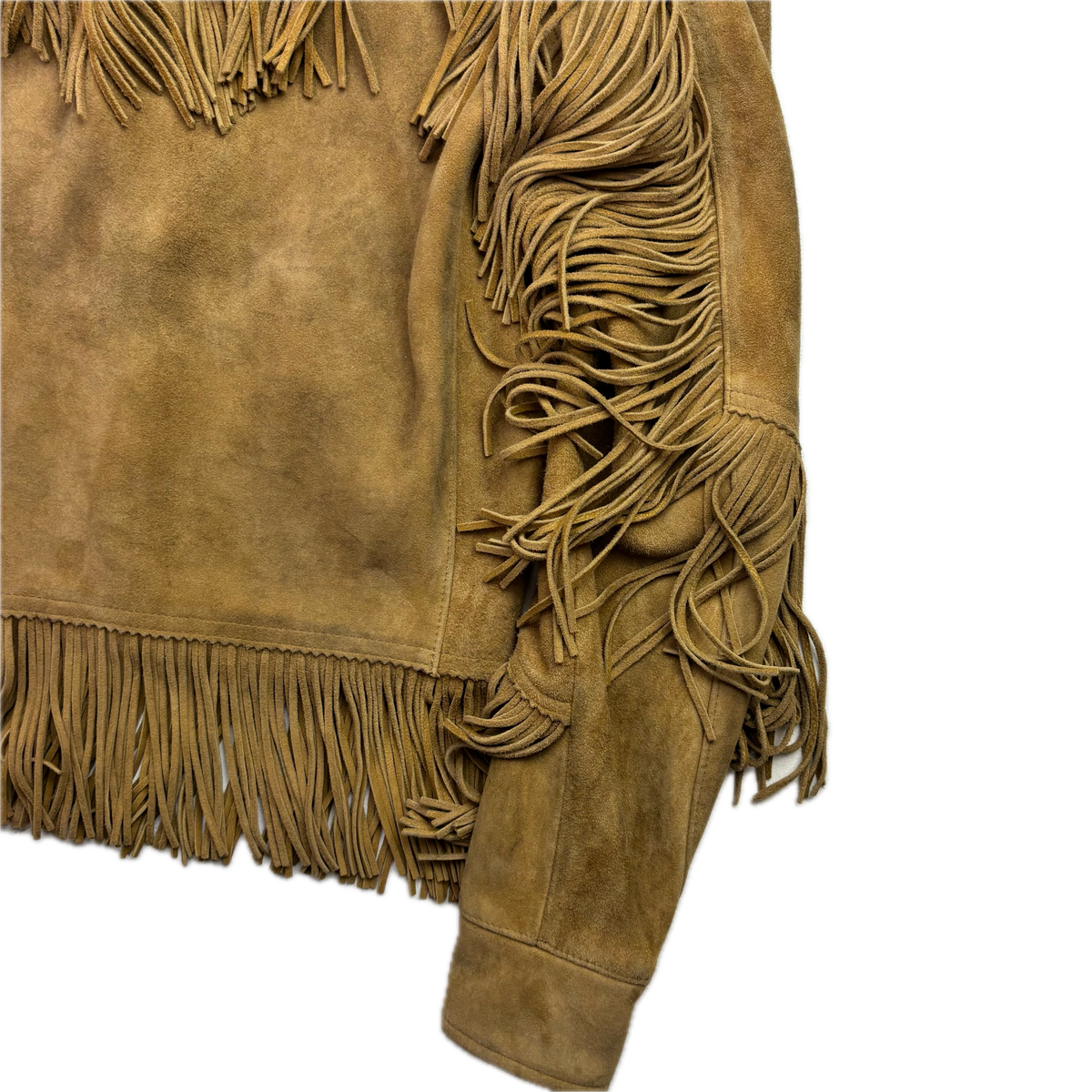 RRL Ralph Lauren Tan Goat Suede Western Fringe Jacket - 1 (XS)