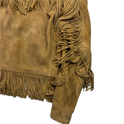 RRL Ralph Lauren Tan Goat Suede Western Fringe Jacket - 1 (XS)