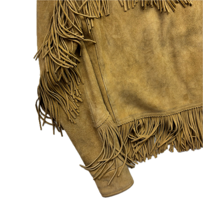 RRL Ralph Lauren Tan Goat Suede Western Fringe Jacket - 1 (XS)