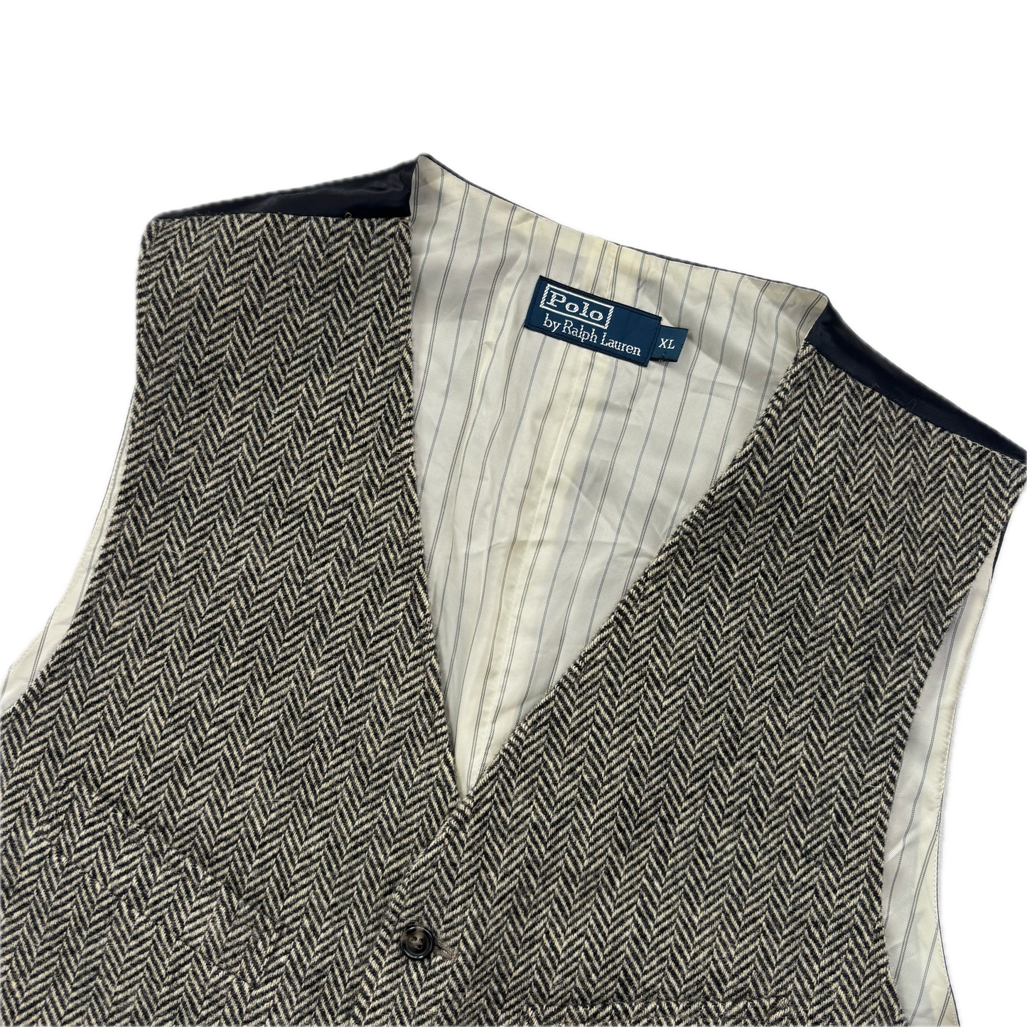 Polo Ralph Lauren Grey Herringbone Waistcoat (Wool) - XL