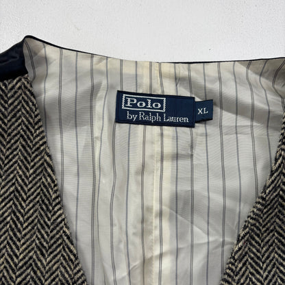 Polo Ralph Lauren Grey Herringbone Waistcoat (Wool) - XL