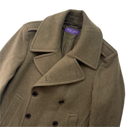 Purple Label Green Warrington Double Breast Pea Coat (Wool Cashmere) - M