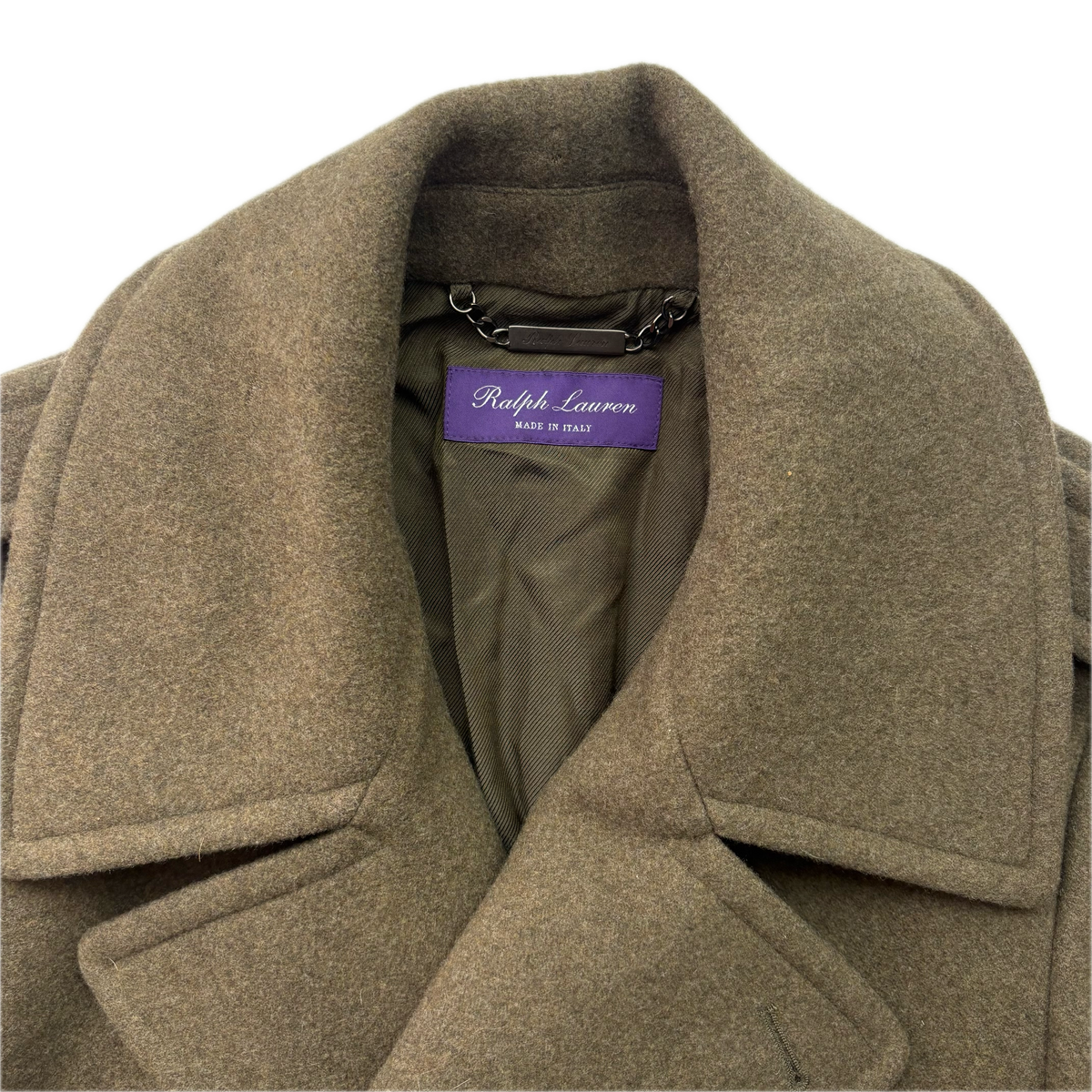 Purple Label Green Warrington Double Breast Pea Coat (Wool Cashmere) - M