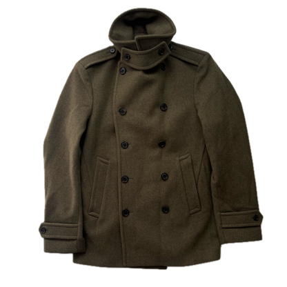 Purple Label Green Warrington Double Breast Pea Coat (Wool Cashmere) - M