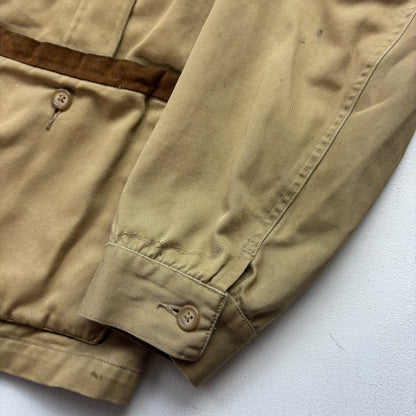 Polo Ralph Lauren Beige Collarless Hunting Jacket 80s - M