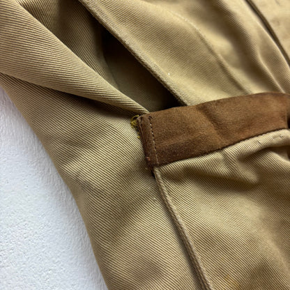 Polo Ralph Lauren Beige Collarless Hunting Jacket 80s - M