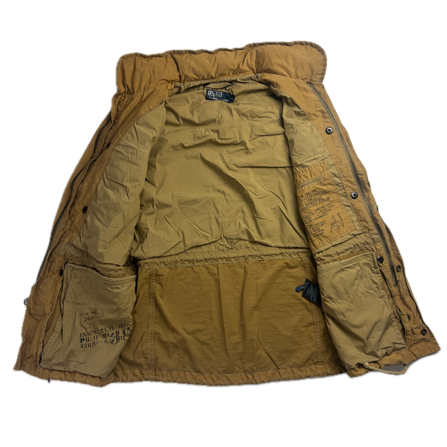 Polo Ralph Lauren 2 in 1 Tan Utility Jacket with Quilted Liner - S