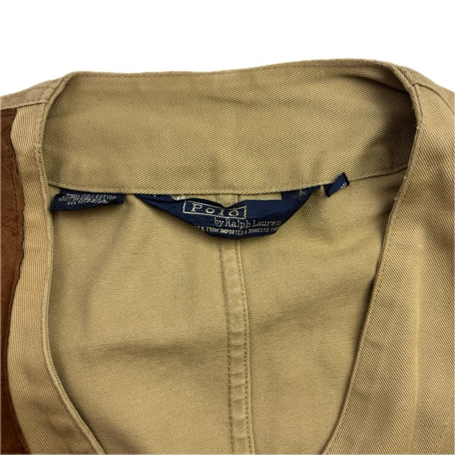 Polo Ralph Lauren Beige Collarless Hunting Jacket 80s - M