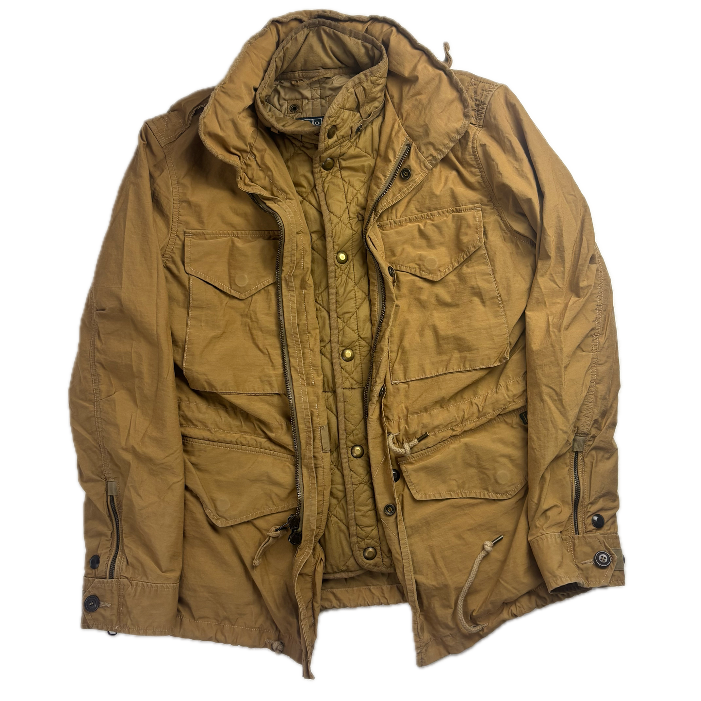 Polo Ralph Lauren 2 in 1 Tan Utility Jacket with Quilted Liner - S