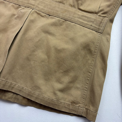 Polo Ralph Lauren Beige Collarless Hunting Jacket 80s - M