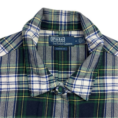 Polo Ralph Lauren Green Plaid Frog Button Toggle Overshirt Shirt - M