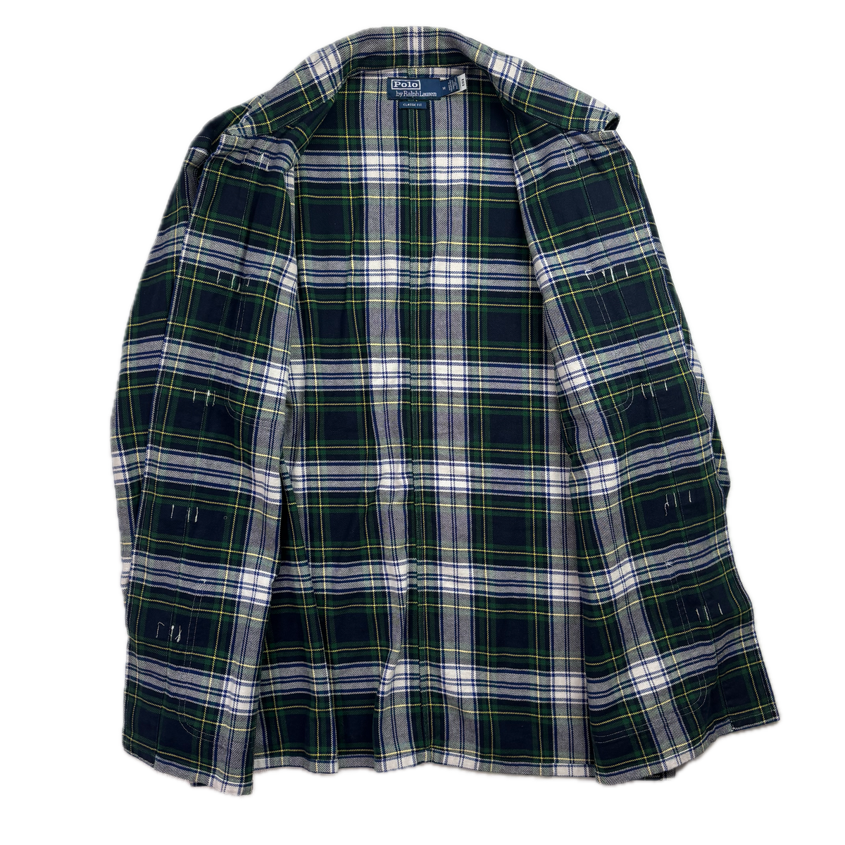Polo Ralph Lauren Green Plaid Frog Button Toggle Overshirt Shirt - M