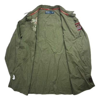 Polo Ralph Lauren Green Embroidered Dragon Himalaya Patch Expedition Shirt - XL
