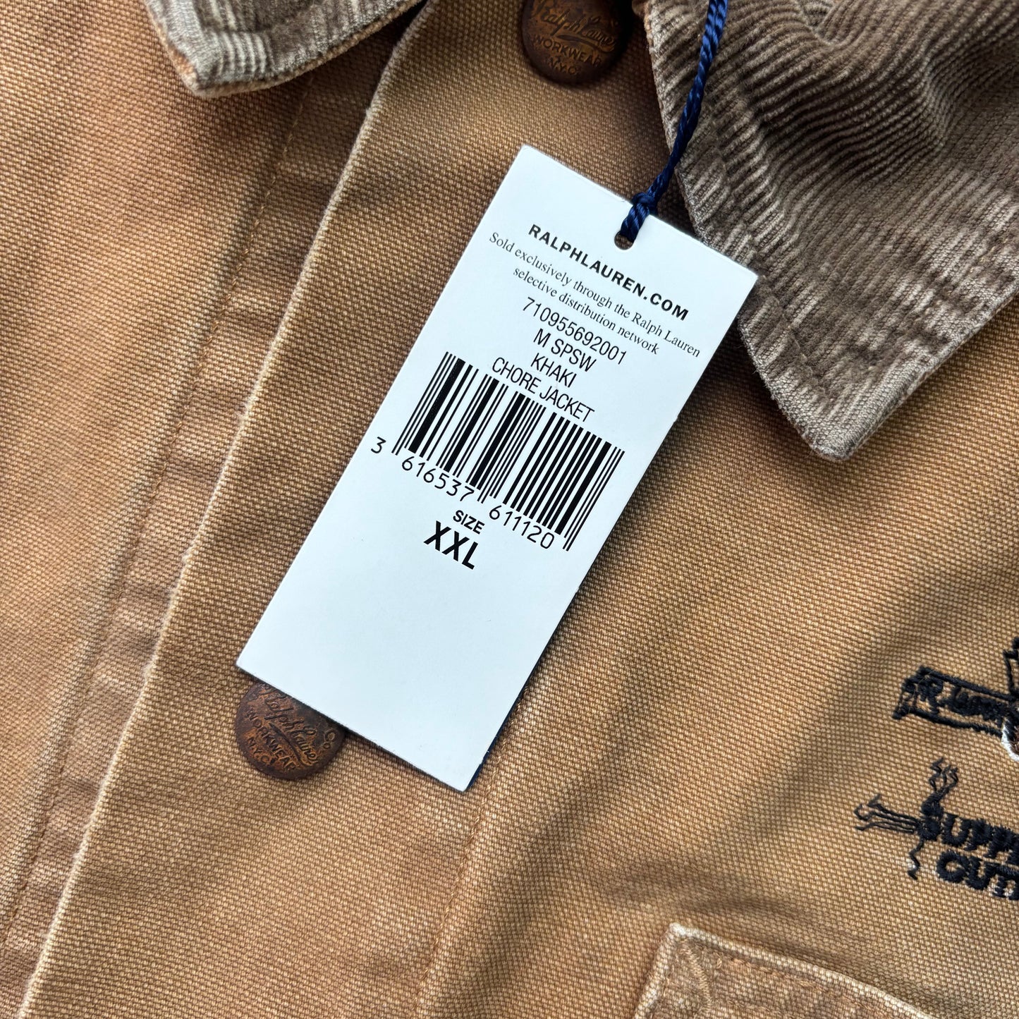 Polo Ralph Lauren Tan Canvas Sportsman Dog Barn Chore Jacket - XXL