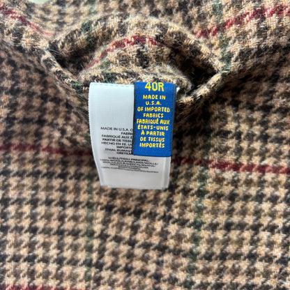 Polo Ralph Lauren Brown Houndstooth Tweed Lapel Vest Waistcoat (Wool) - 40R