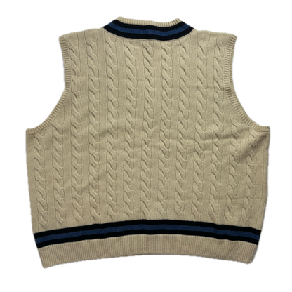 Polo Ralph Lauren Ivory Cricket Vest Tennis Cableknit (Wool Silk Cashmere) - 3XB