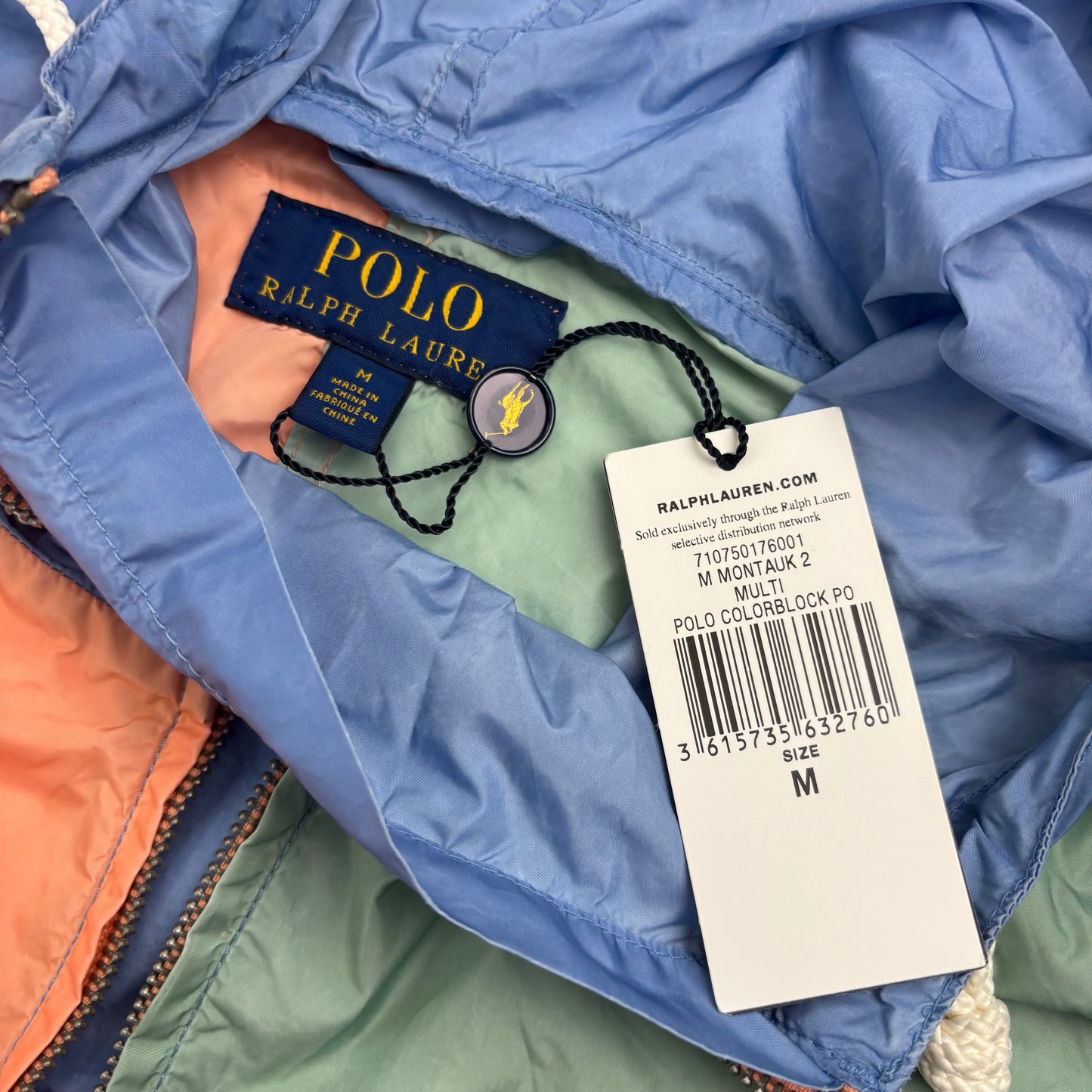 Polo Ralph Lauren Retro 1992 Pullover Windbreaker Pastel Anorak - M