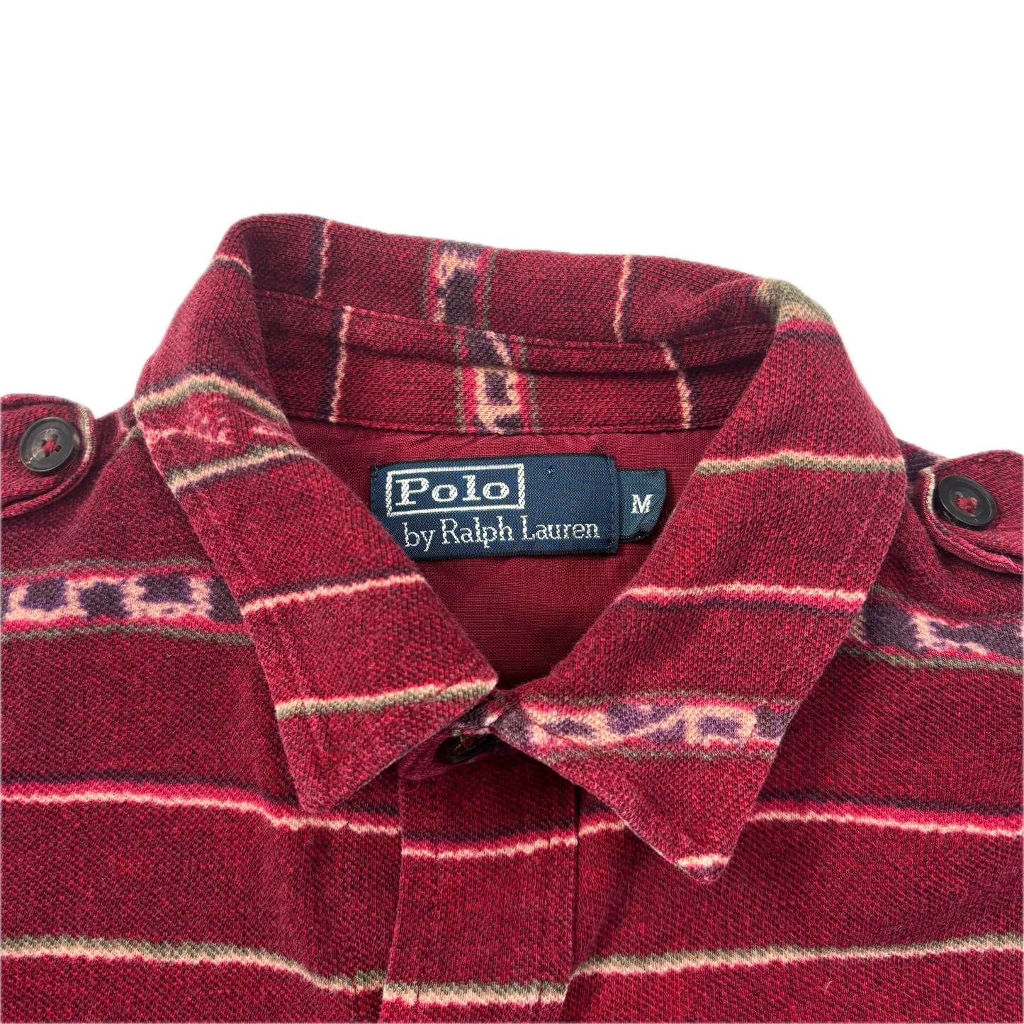 Polo Ralph Lauren Red Aztec Serape Southwestern Mesh Shirt - M