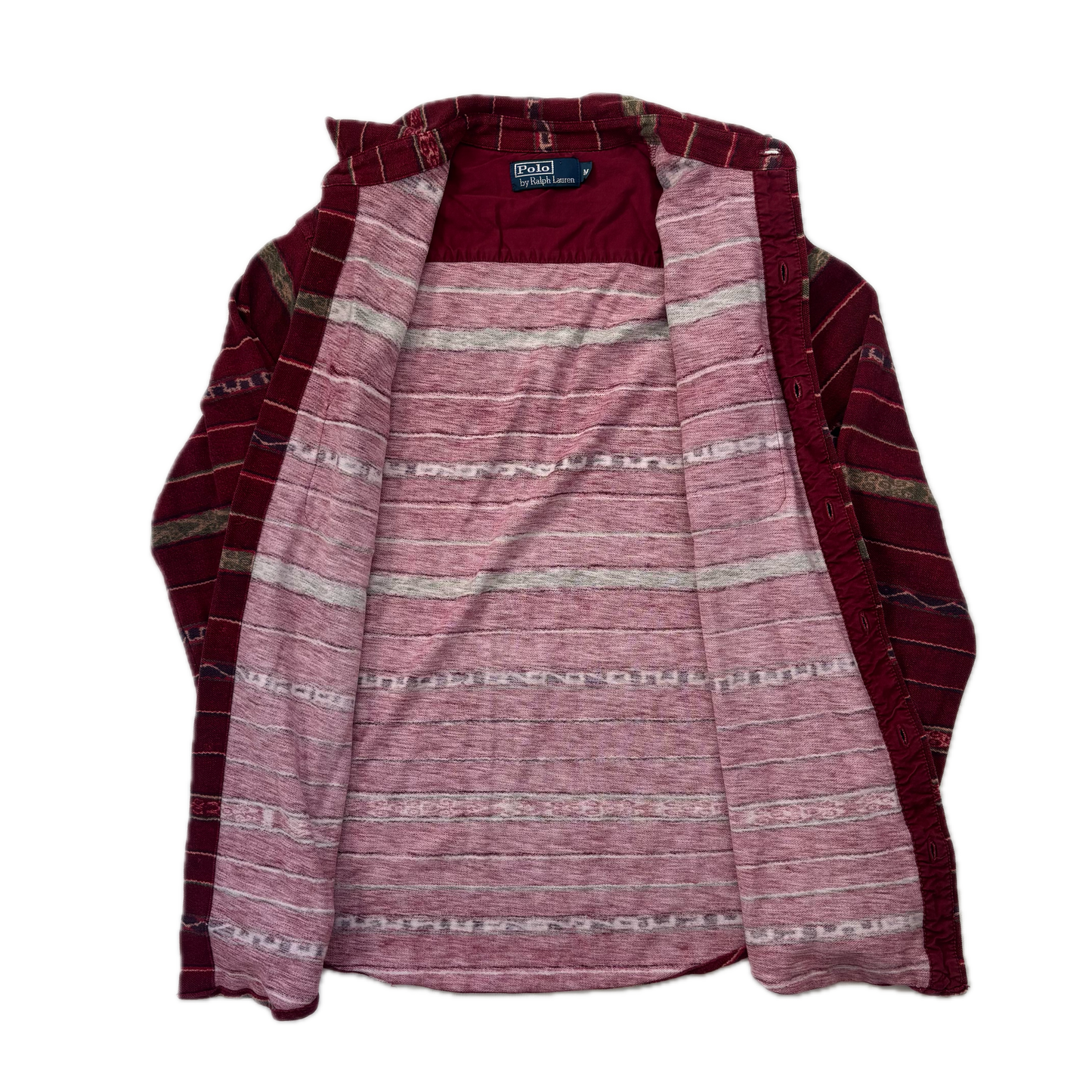 Polo Ralph Lauren Red Aztec Serape Southwestern Mesh Shirt - M