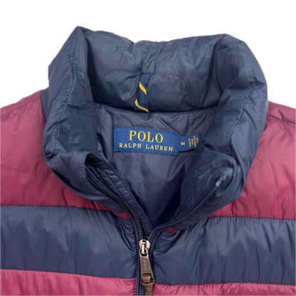 Polo Ralph Lauren Rugby PRLFC Navy Burgundy Lightweight Puffer Jacket Down Coat - M