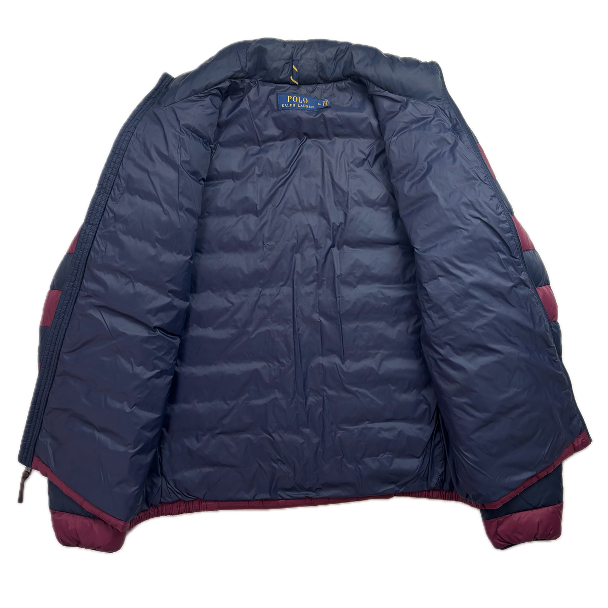 Polo Ralph Lauren Rugby PRLFC Navy Burgundy Lightweight Puffer Jacket Down Coat - M