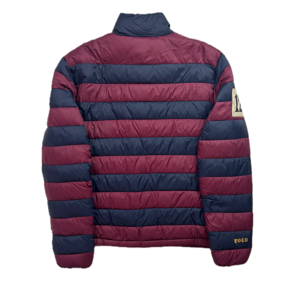 Polo Ralph Lauren Rugby PRLFC Navy Burgundy Lightweight Puffer Jacket Down Coat - M