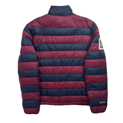 Polo Ralph Lauren Rugby PRLFC Navy Burgundy Lightweight Puffer Jacket Down Coat - M