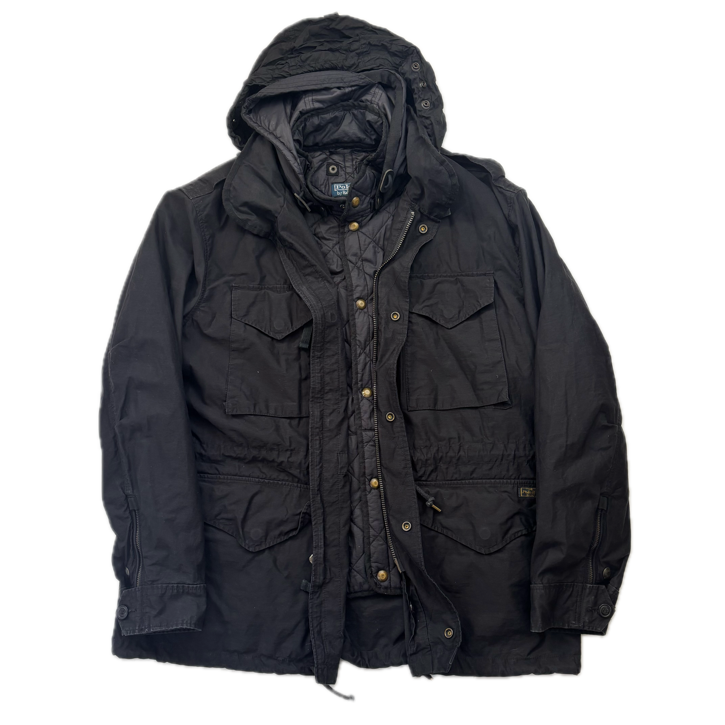 Polo Ralph Lauren 2 in 1 Black Utility Jacket with Quilted Liner - XXL
