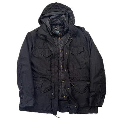Polo Ralph Lauren 2 in 1 Black Utility Jacket with Quilted Liner - XXL