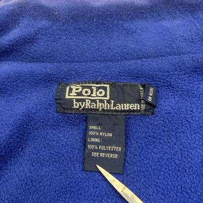 Polo Ralph Lauren Black Polo Sport Hi-Tech Patch Windbreaker Fleece Lined Jacket - L