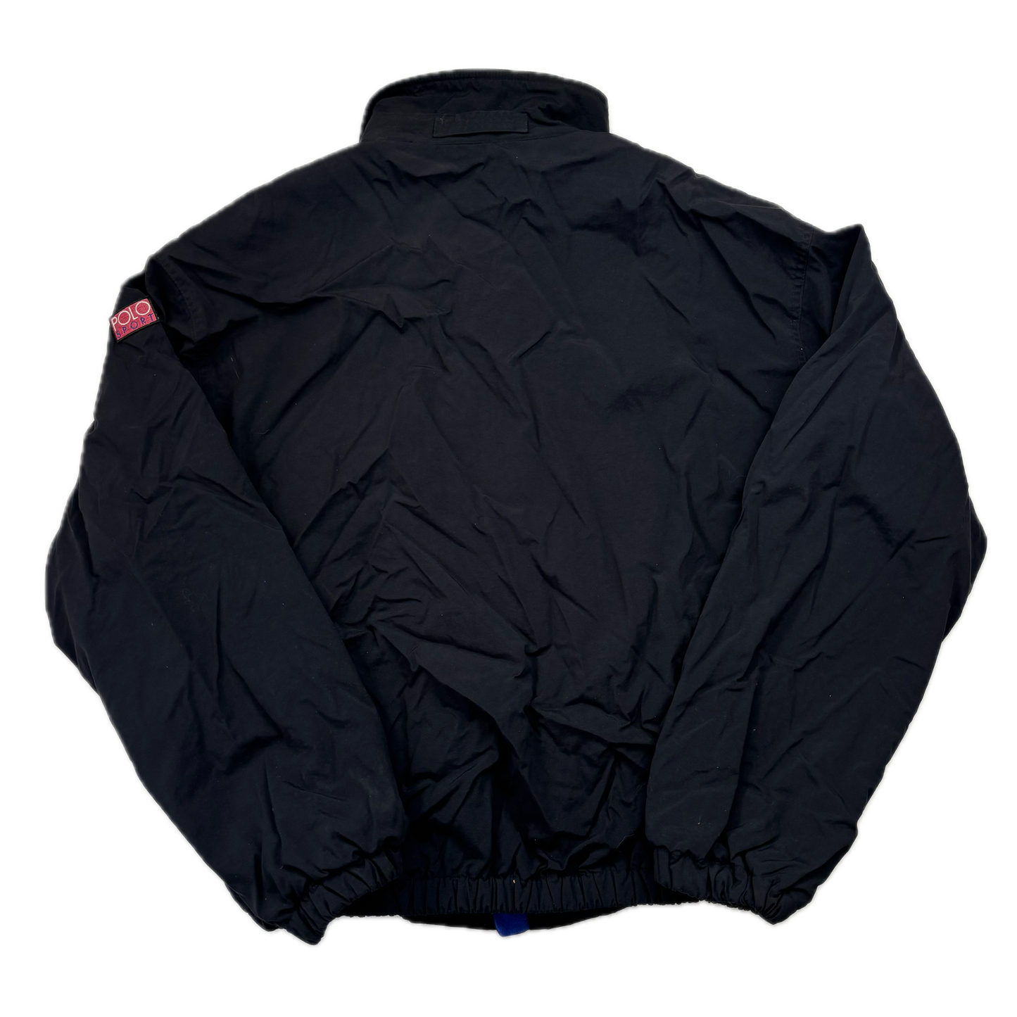 Polo Ralph Lauren Black Polo Sport Hi-Tech Patch Windbreaker Fleece Lined Jacket - L