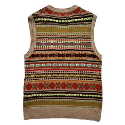 Polo Ralph Lauren Beige Fairisle Vest (Cotton Cashmere) - M