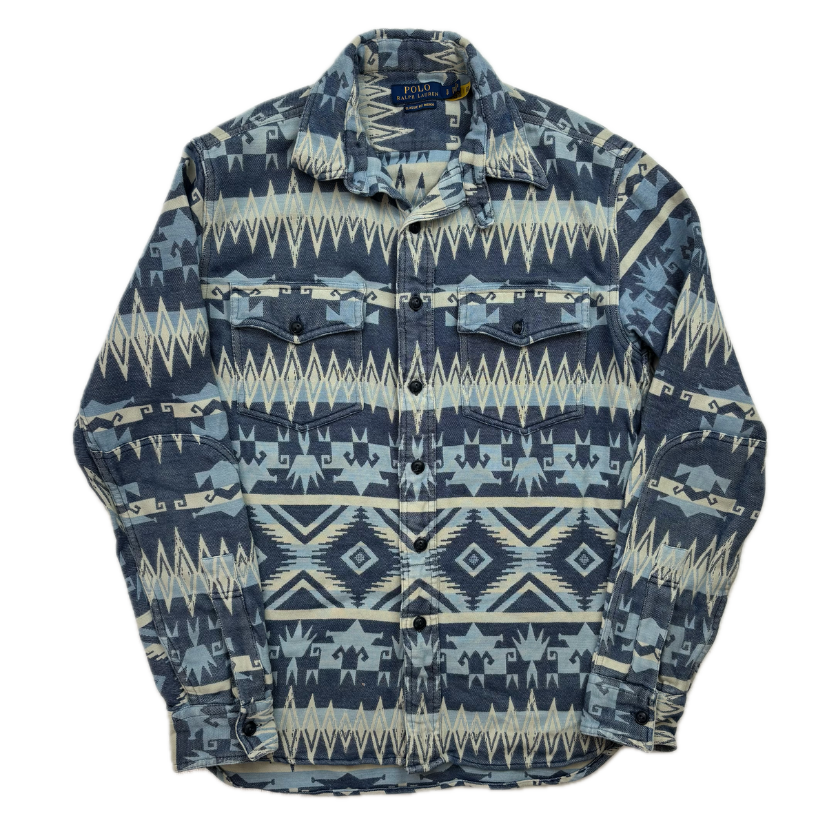 Polo Ralph Lauren Blue Aztec Beacon Classic Fit Indigo Shirt - S