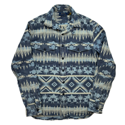 Polo Ralph Lauren Blue Aztec Beacon Classic Fit Indigo Shirt - S