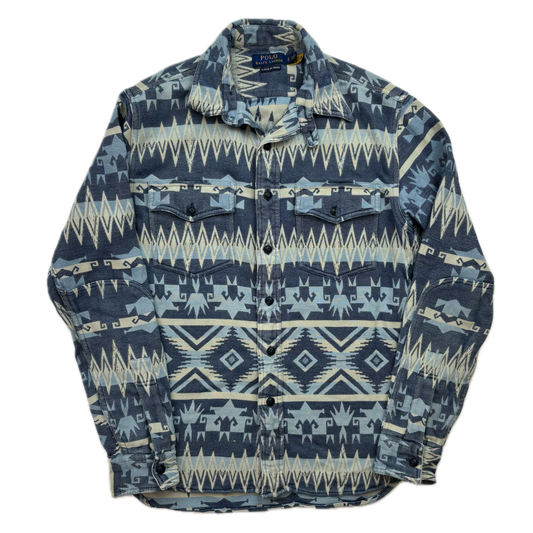 Polo Ralph Lauren Blue Aztec Beacon Classic Fit Indigo Shirt - S