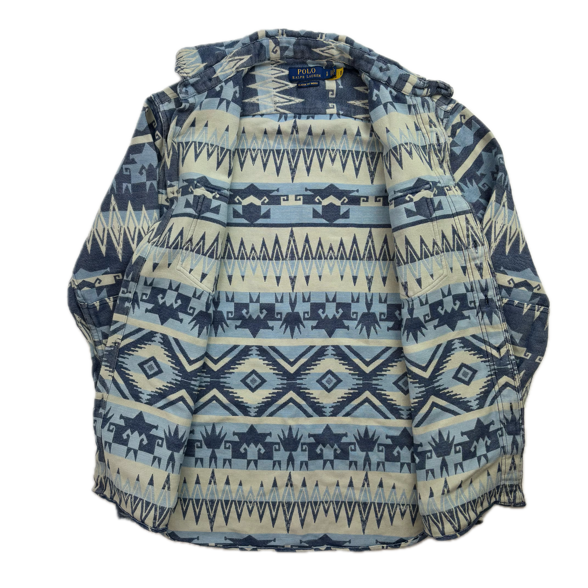 Polo Ralph Lauren Blue Aztec Beacon Classic Fit Indigo Shirt - S