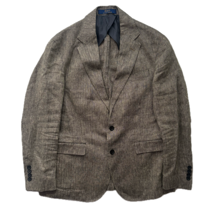 Polo Ralph Lauren Grey Herringbone Blazer Sports Coat (Linen) - 38S
