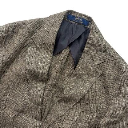 Polo Ralph Lauren Grey Herringbone Blazer Sports Coat (Linen) - 38S