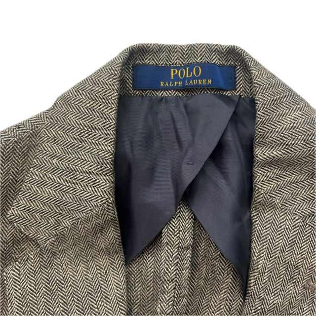 Polo Ralph Lauren Grey Herringbone Blazer Sports Coat (Linen) - 38S