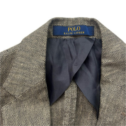 Polo Ralph Lauren Grey Herringbone Blazer Sports Coat (Linen) - 38S