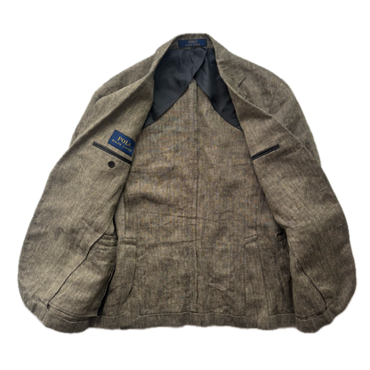 Polo Ralph Lauren Grey Herringbone Blazer Sports Coat (Linen) - 38S