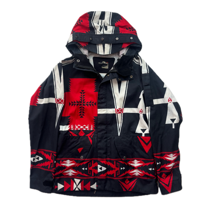 RLX Ralph Lauren Black Red Aztec Beacon Rain Coat  - S