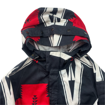 RLX Ralph Lauren Black Red Aztec Beacon Rain Coat  - S