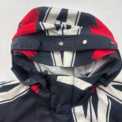 RLX Ralph Lauren Black Red Aztec Beacon Rain Coat  - S