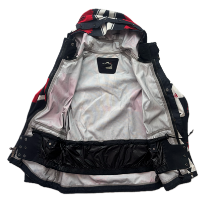 RLX Ralph Lauren Black Red Aztec Beacon Rain Coat  - S