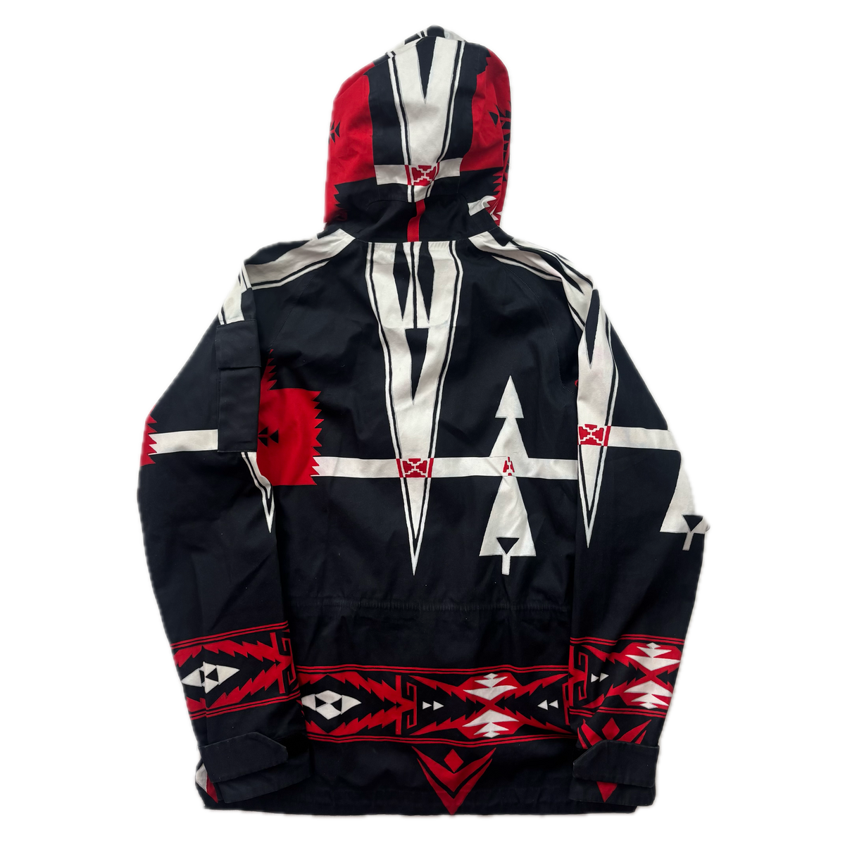 RLX Ralph Lauren Black Red Aztec Beacon Rain Coat  - S